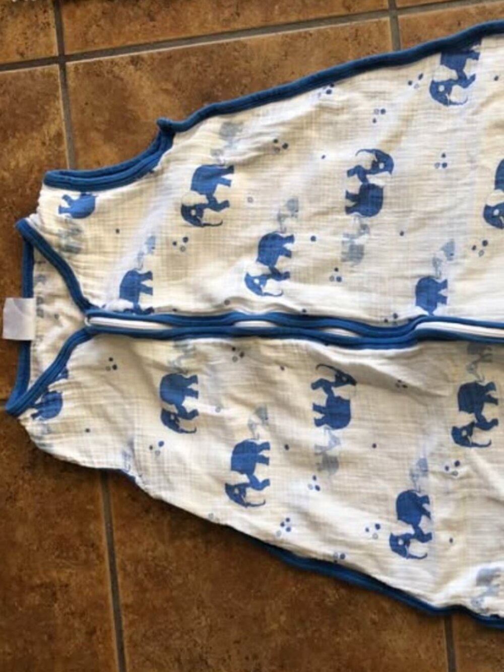 Aden Anais Muslin Sleep Sack Blue Elephants 12-18 Months